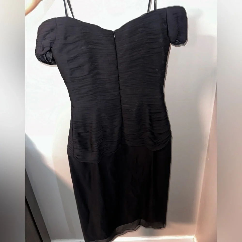 Jovani Off-The-Shoulder Midi Length Dress - Picture 3 of 8